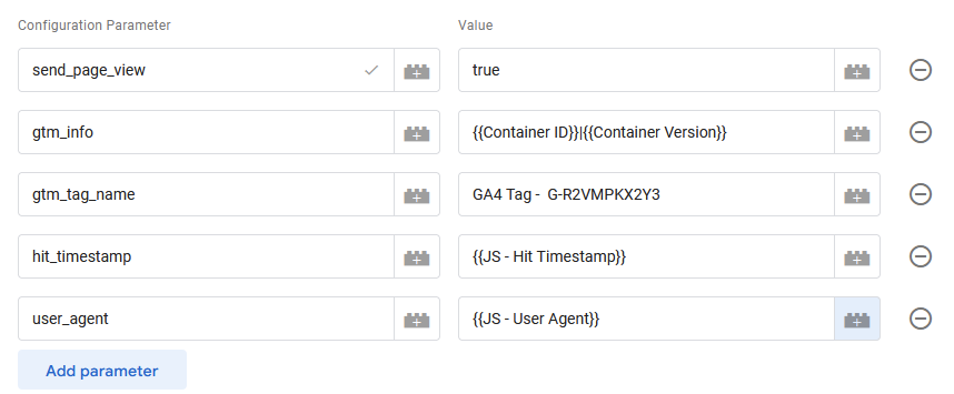Google Tag Manager - Adding parameters 